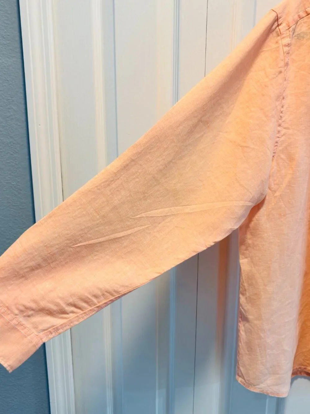 Tommy Bahama Men's Peach Linen Button Up Shirt L Long Sleeve Island Casual - Picture 5 of 10